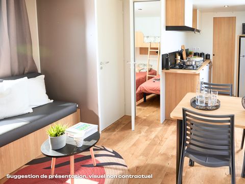 MOBILHOME 4 personnes - NEW // Homeflower Premium CLIM 29m² (2 chambres) + terrasse semi-couverte + TV + draps + serviettes 4 pers.