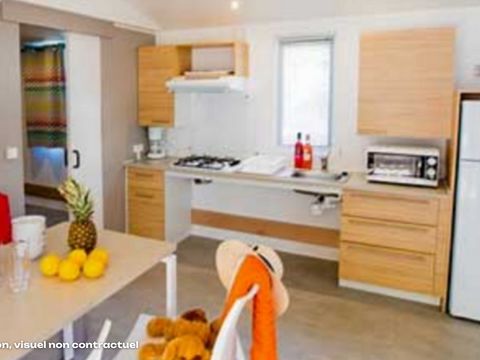 MOBILHOME 4 personnes - PMR Confort 28m² 2 chambres + grande terrasse + TV