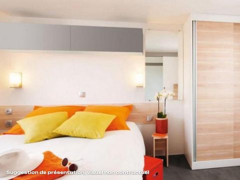 MOBILHOME 4 personnes - PMR Confort 28m² 2 chambres + grande terrasse + TV