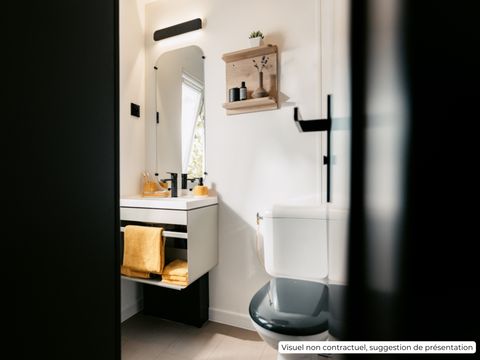 MOBILHOME 2 personnes - Homeflower Premium CLIM 20m² (1 chambres) + terrasse semi-couverte + TV + draps + serviettes