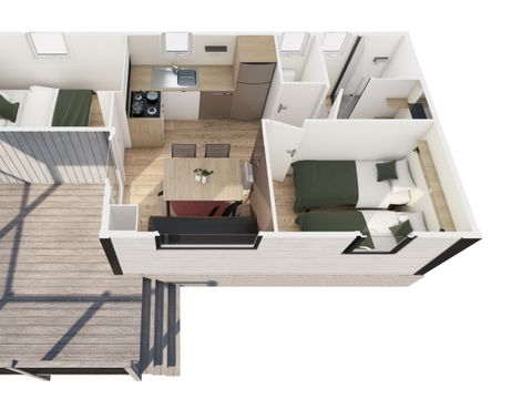MOBILHOME 4 personnes - Mobil-Home Prestige "Lys - Orchidée" 2 chambres Climatisation