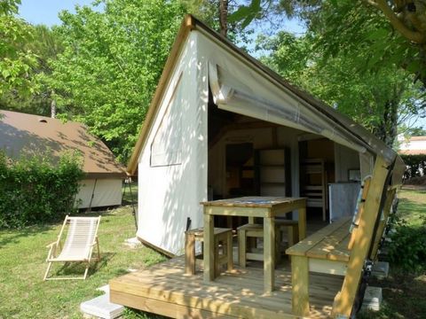 Tente en toile et en bois 5 personnes - Tente ecolodge