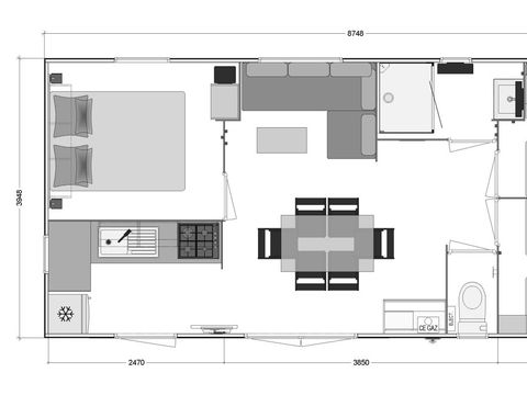MOBILHOME 6 personnes - Bali 3 chambres (33m²) - climatisé