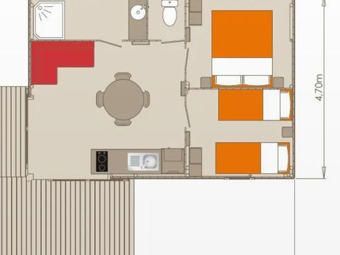 CHALET 5 personnes - Confort Sarlat - 2 chambres - terrasse non couverte