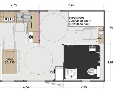 MOBILHOME 4 personnes - Confort Rocamadour - TV - accessible  PMR - 2 chambres