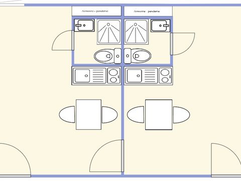 GÎTE 4 personnes - 2 gîtes 2 personnes avec porte communicante