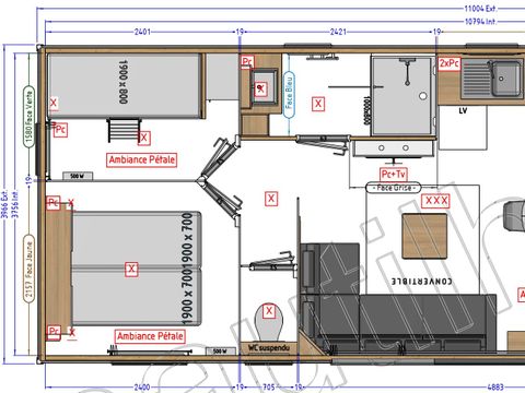 MOBILHOME 8 personnes - 3 chambres 6/8