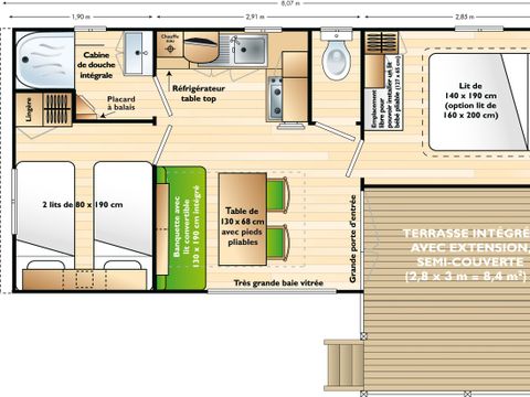 MOBILHOME 2 personnes - Confort