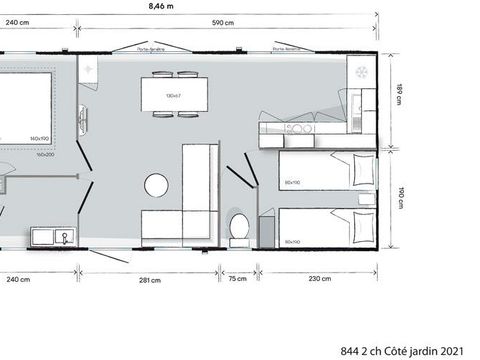 MOBILHOME 2 personnes - Bio Cottage WABI - 2 chambres "P r e m i u m" - PRIX POUR 2 PERSONNES