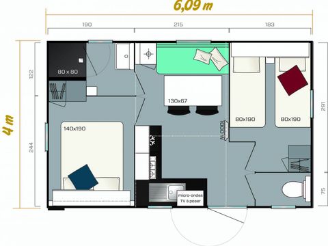 MOBILHOME 4 personnes - Mobil home 4 pers