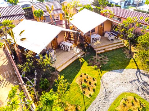 Tente en toile et en bois 4 personnes - Glamping Mar 4 pers