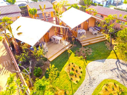 Tente en toile et en bois 2 personnes - Glamping Mar 2 pers