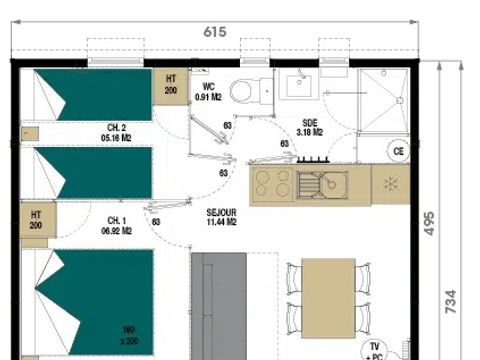 CHALET 4 personnes - Chalet Escapade 2 chambres climatisé