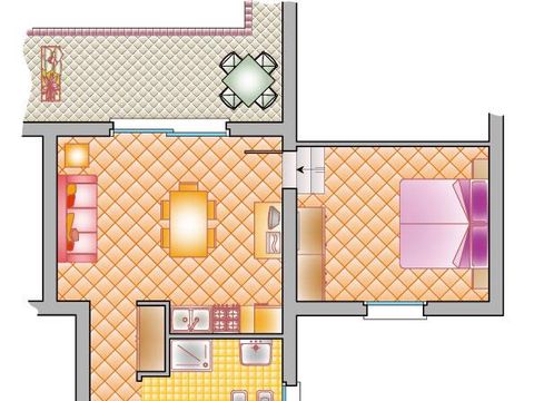 APPARTEMENT 6 personnes - TRILOCALE STANDARD / 3 pièces 65 m² (rez du jardin)