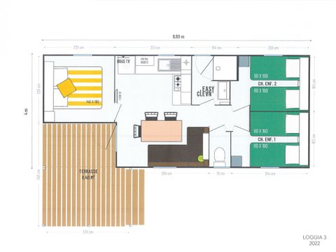 MOBILHOME 6 personnes - 3 chambres Gamme PREMIUM Climatisé