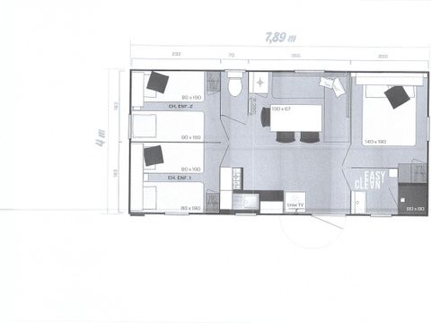 MOBILHOME 6 personnes - 3 chambres Gamme PREMIUM Climatisé