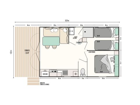 MOBILHOME 4 personnes - Mobil Home  Loggia  climatisé (Nouveauté 2026)