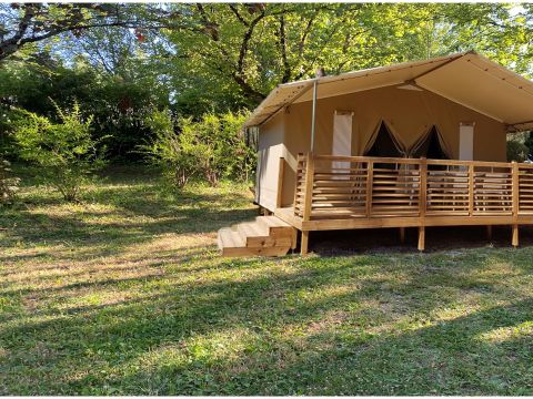 Tente en toile et en bois 5 personnes - Lodge NOUVEAUTE 2025 2 chambres