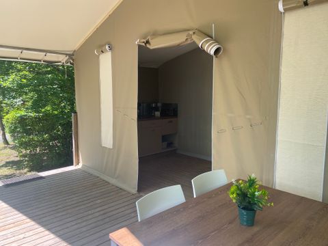 Tente en toile et en bois 5 personnes - Lodge NOUVEAUTE 2025 2 chambres