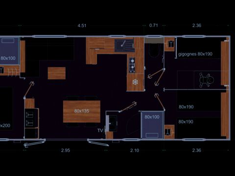 MOBILHOME 6 personnes - MH3 VIP DOUE, 6 pers(3ch,2sdb) MOBILHOME 6 personnes - MH3 VIP DOUE, 6 pers(3ch,2sdb)