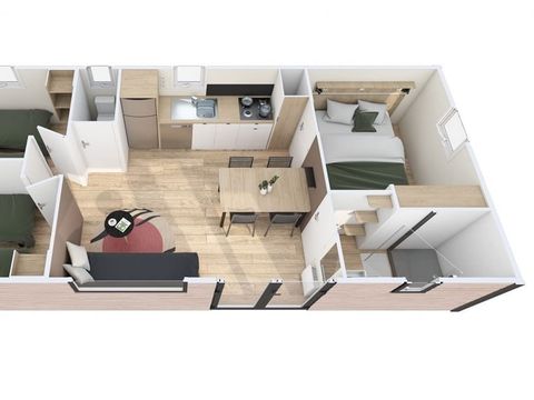 Mobilhome 6 personnes - Eden - LAYON - 2 chambres - 4 pers