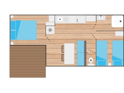 MOBILHOME 6 personnes - COTTAGE COSY FAMILLE (Mercredi/Mercredi)