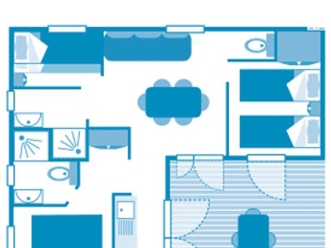 CHALET 6 personnes - Chalet Newton 6p 3ch 2SdB Clim Premium