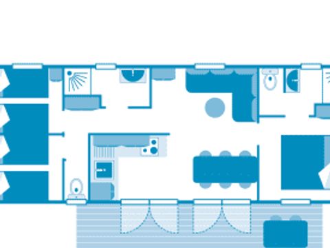 MOBILHOME 6 personnes - Cottage 6p 3ch 2SdB Clim ****
