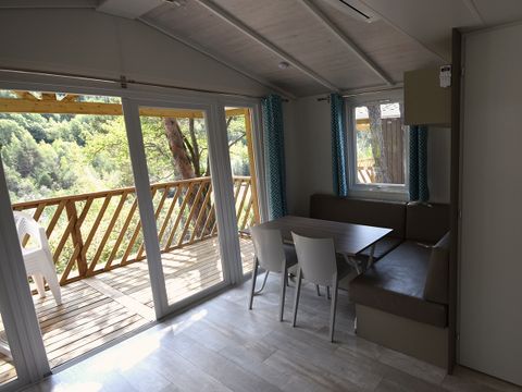 MOBILHOME 6 personnes - LOGGIA BAY vue rivière - 2 chambres - TV - CLIM - LV