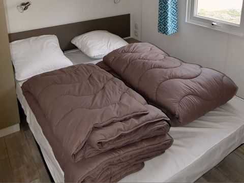 MOBILHOME 6 personnes - LOGGIA BAY vue rivière - 2 chambres - TV - CLIM - LV