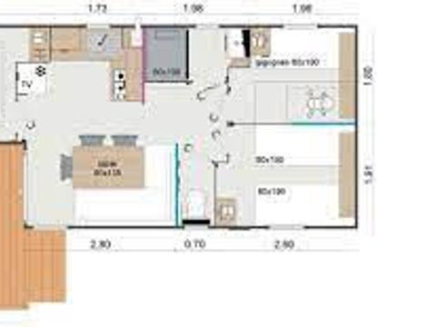MOBILHOME 6 personnes - CONFORT - 3 chambres - TV - CLIM - LV