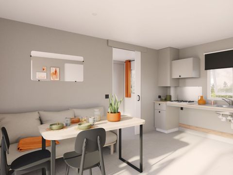 MOBILHOME 4 personnes - Confort 27m² PMR 2 chambres dont terrasse + TV