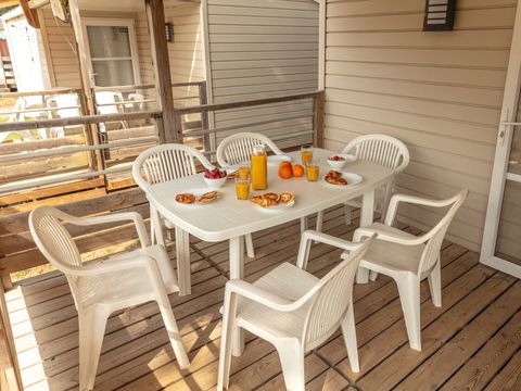 Mobilhome 6 personnes - Mobil-home | Premium Azure | 3 Ch. | 6 Pers. | Terrasse surélevée | TV