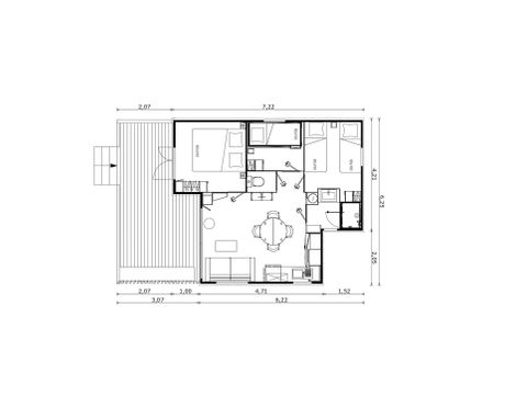 Chalet 6 personnes - Ultimate | 3 Ch. | 6 Pers. | 1 SDB | Clim. | TV