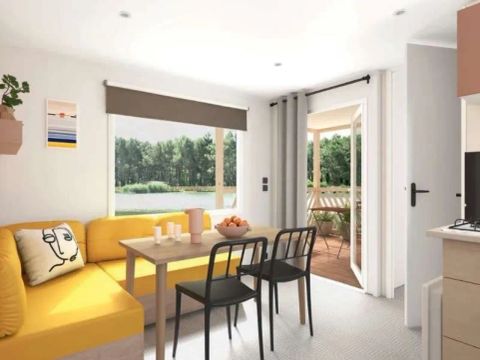MOBILHOME 6 personnes - Mobil Home Aqua 2ch 4/6pers Terrasse Semi-Couverte TV