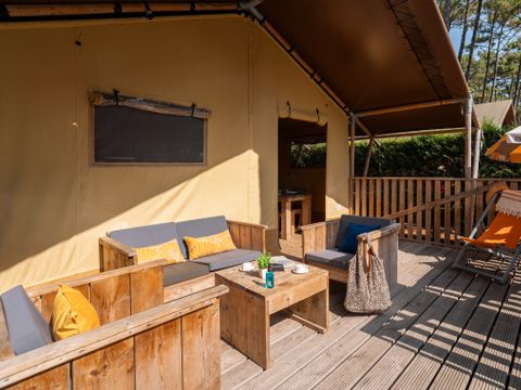 Tente en toile et en bois 5 personnes - ECOLUXE - 2 chambres