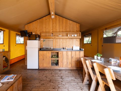 Tente en toile et en bois 5 personnes - ECOLUXE - 2 chambres
