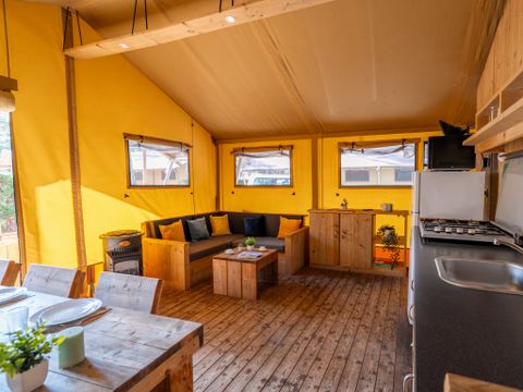 Tente en toile et en bois 5 personnes - ECOLUXE - 2 chambres