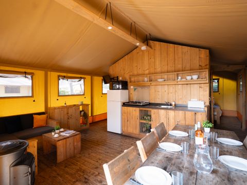Tente en toile et en bois 5 personnes - ECOLUXE - 2 chambres
