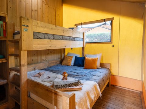 Tente en toile et en bois 5 personnes - ECOLUXE - 2 chambres