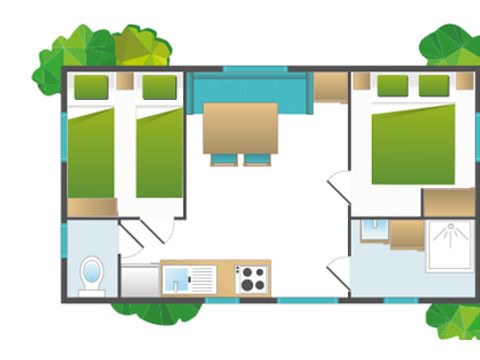 Mobilhome 4 personnes - Petit Lu