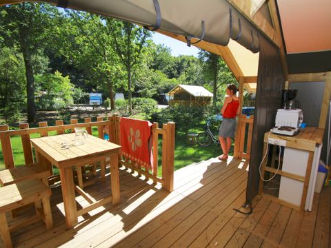 TENTE TOILE ET BOIS 4 personnes - Safari, sans sanitaires