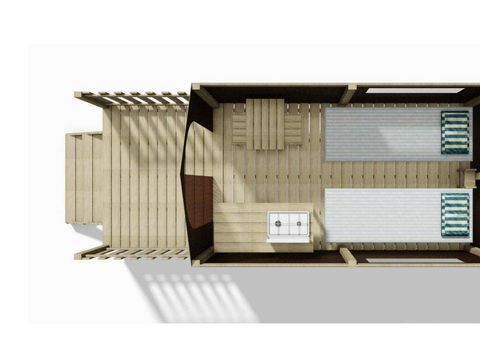 TENTE TOILE ET BOIS 2 personnes - Tente Nomad 7 m² / 1 chambre - Terrasse (sans sanitaires privatifs)