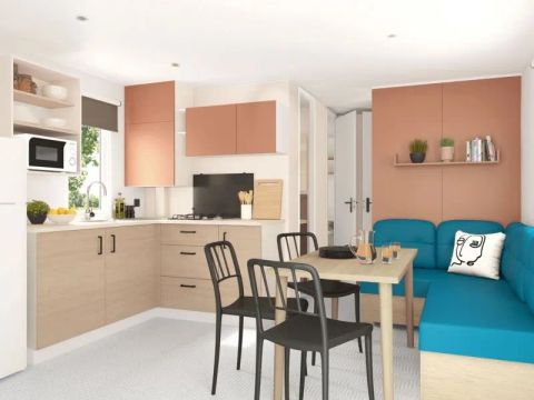 MOBILHOME 6 personnes - Mobil Home Aqua 3ch 6p Terrasse Semi-couverte TV