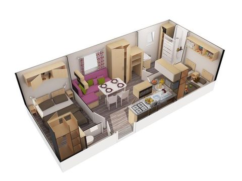 MOBILHOME 4 personnes - Résidence LOUISIANE OAKLEY 27 m² 4 pers dimanche
