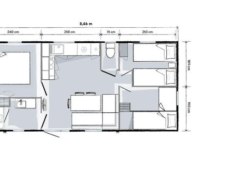 MOBILHOME 6 personnes - BAY PREMIUM 32m² vue jardin