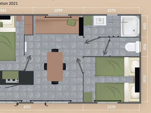 MOBILHOME 4 personnes - FAMILY PREMIUM  27m2