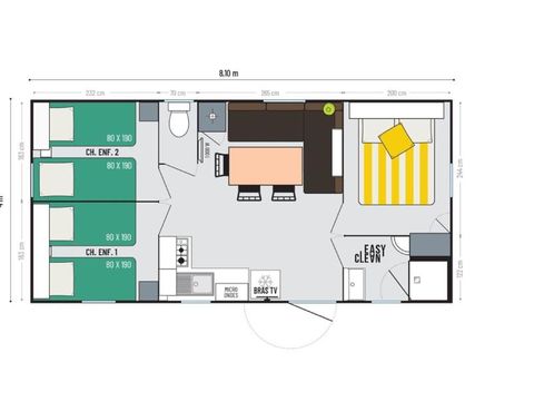 MOBILHOME 6 personnes - Loft Premium 32/33m² - Clim TV
