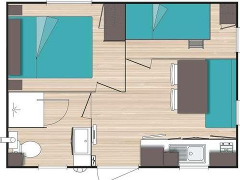 MOBILHOME 4 personnes - MH2 Eco, avec sanitaires