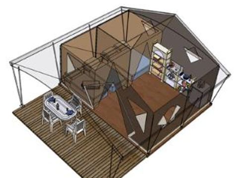 BUNGALOW TOILÉ 5 personnes - (sans sanitaires)